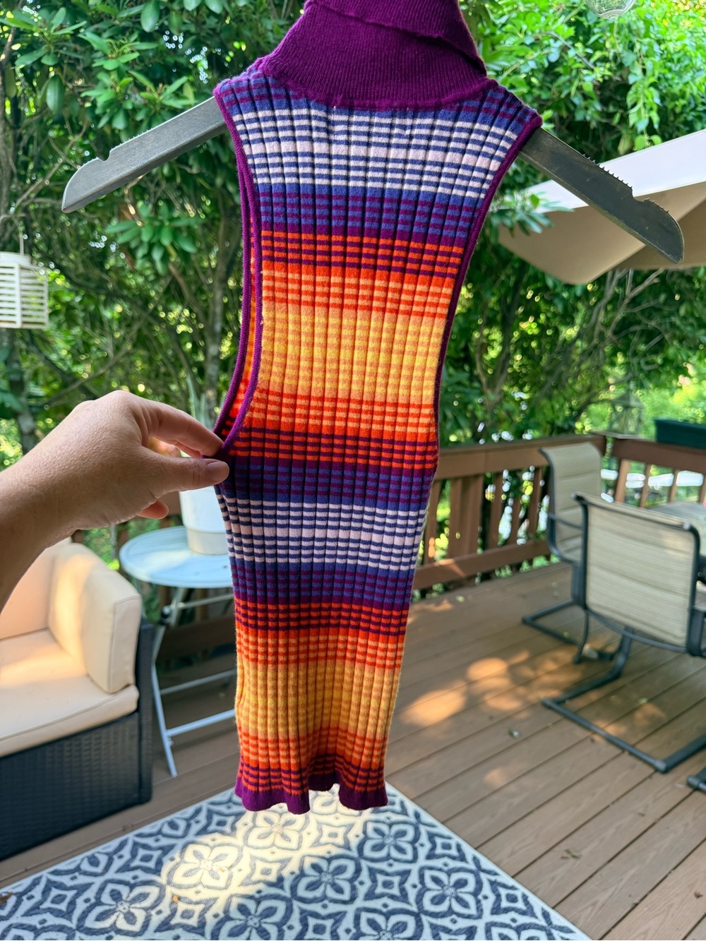 Urban Outfitters Striped Ribbed Tank in Purple, Orange, Yellow - Picture 6 of 7